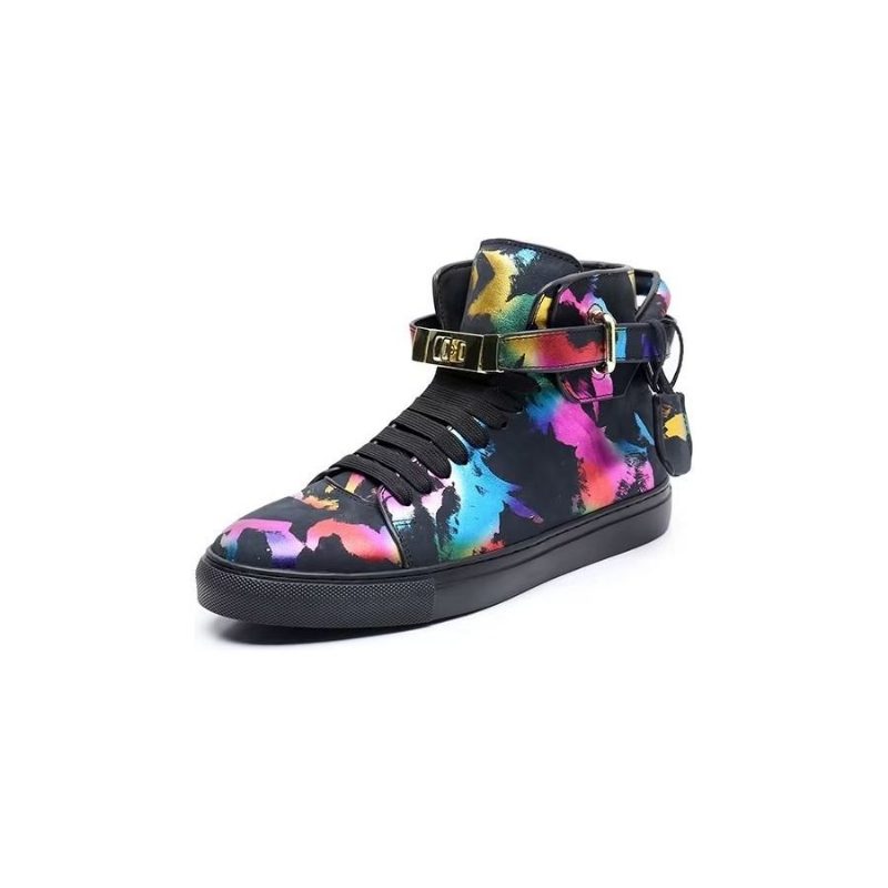 Herrsneakers Graffiti Vogue Cowhide High Top Sneakers - Flerfärgad