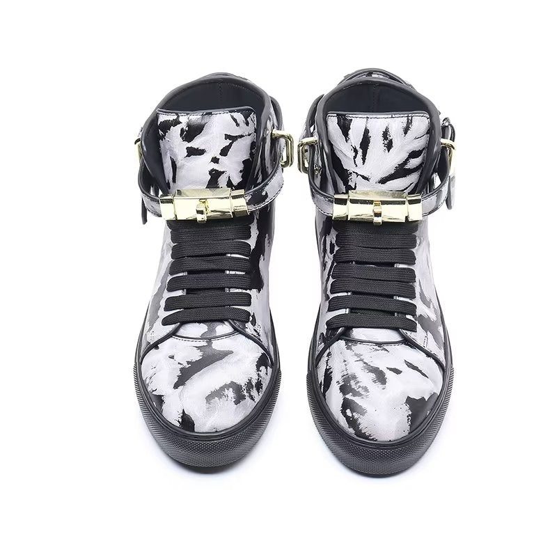 Herrsneakers Graffiti Vogue Cowhide High Top Sneakers - Flerfärgad