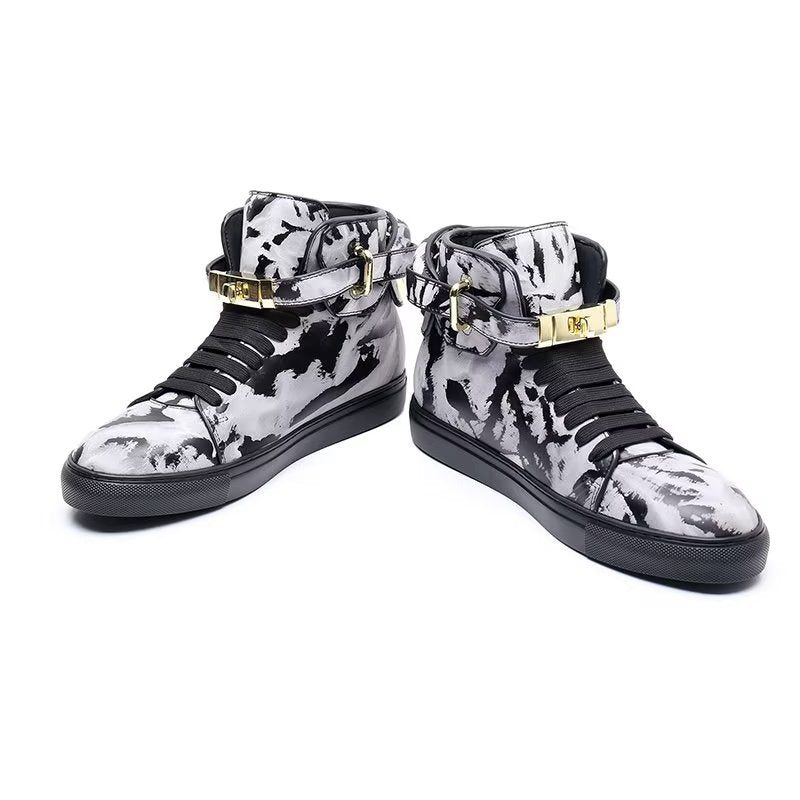 Herrsneakers Graffiti Vogue Cowhide High Top Sneakers - Flerfärgad