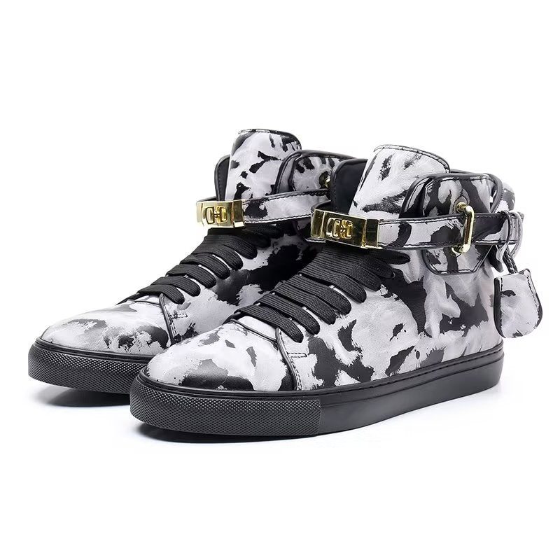 Herrsneakers Graffiti Vogue Cowhide High Top Sneakers - Flerfärgad