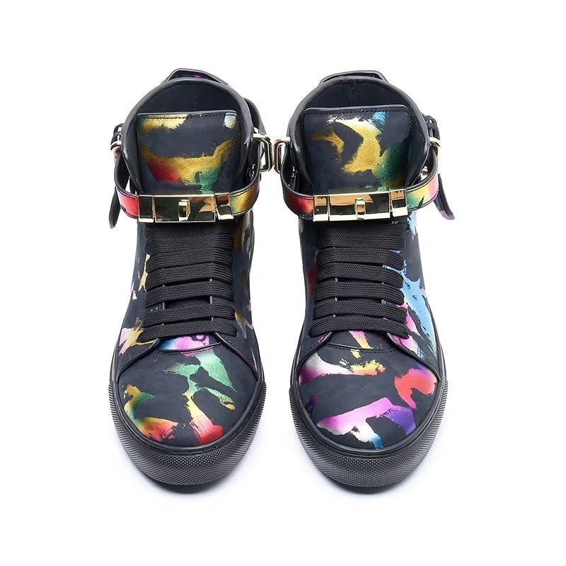 Herrsneakers Graffiti Vogue Cowhide High Top Sneakers - Flerfärgad