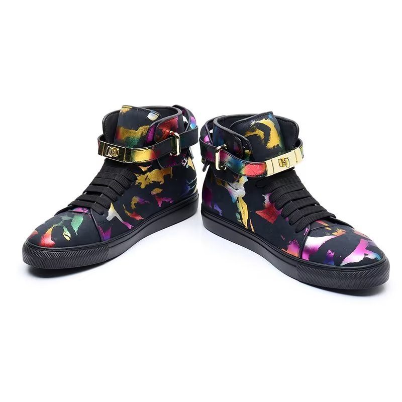 Herrsneakers Graffiti Vogue Cowhide High Top Sneakers - Flerfärgad