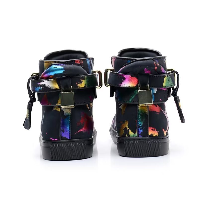 Herrsneakers Graffiti Vogue Cowhide High Top Sneakers - Flerfärgad