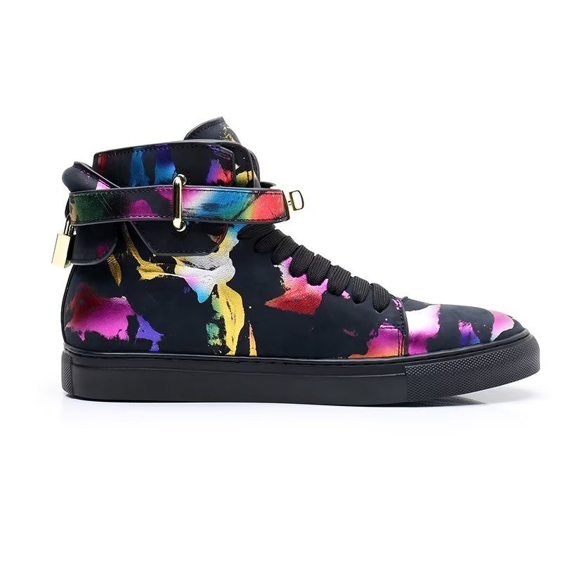 Herrsneakers Graffiti Vogue Cowhide High Top Sneakers - Flerfärgad