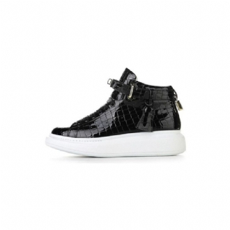 Herrsneakers Lyxiga Crocemboss High Top Designer Sneakers