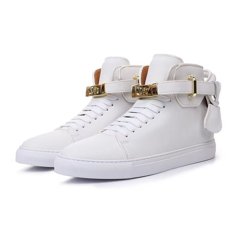 Herrsneakers Metallic Elegance High Tops - Vit