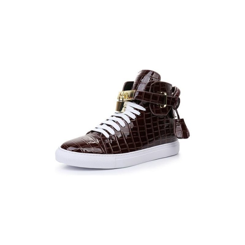 Herrsneakers Präglade High Top Designer Flat Sneakers