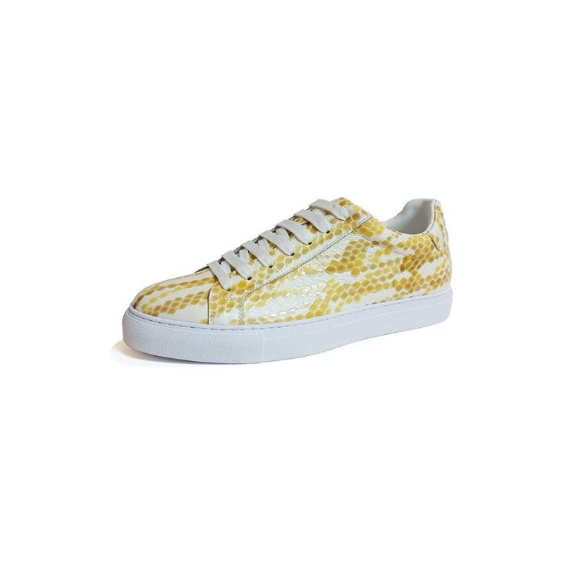 Herrsneakers Textured Sneakers Platform - Guld