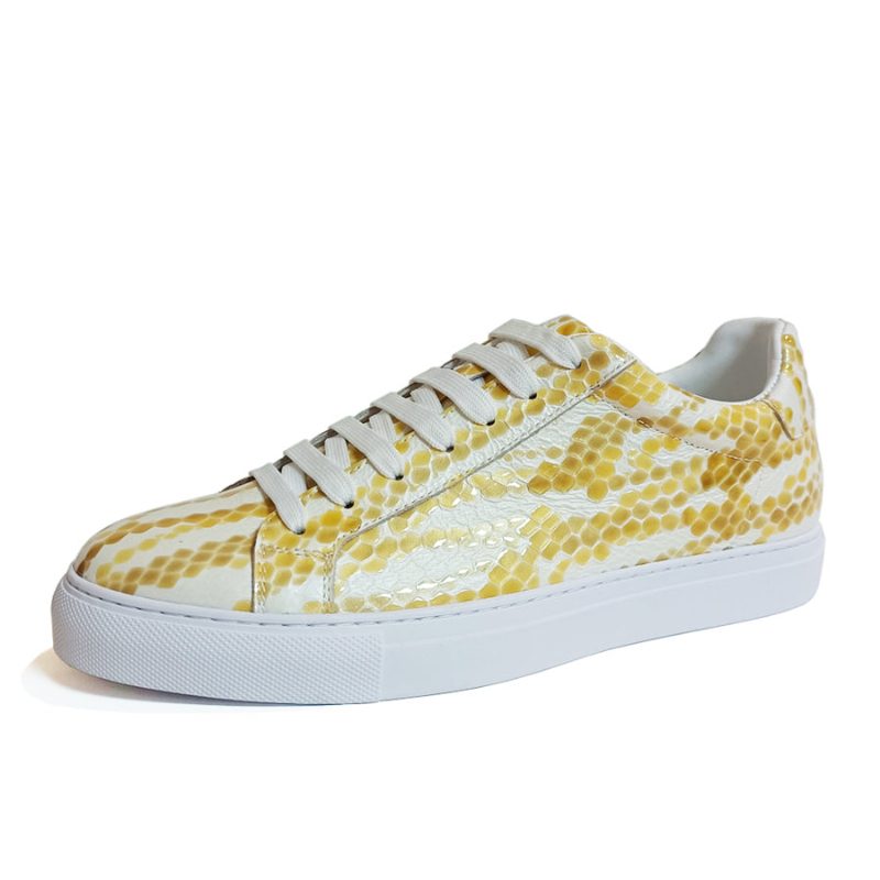 Herrsneakers Textured Sneakers Platform - Guld