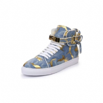 Herrsneakers Urban Graffiti Chic Cow Leather High Tops