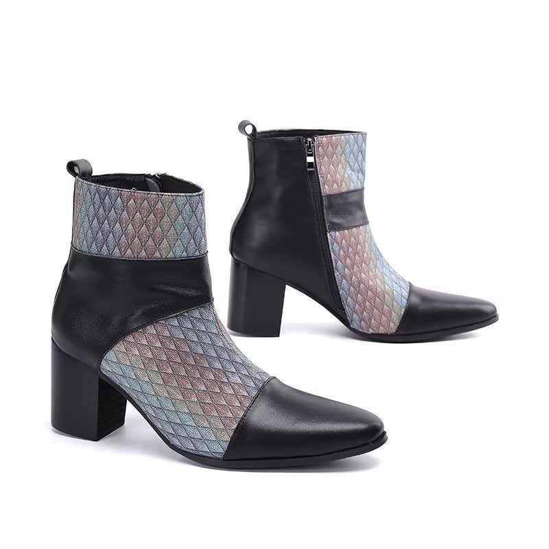 Herrstövlar Cow Leather Zipper Dress Boots - Svart