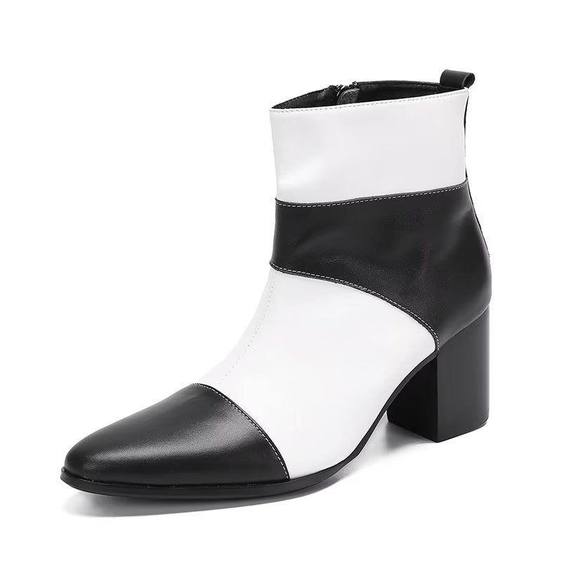 Herrstövlar Cow Leather Zipper Dress Boots - Vit