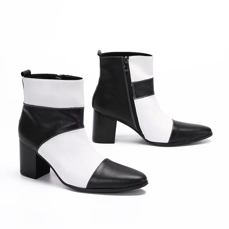 Herrstövlar Cow Leather Zipper Dress Boots - Vit