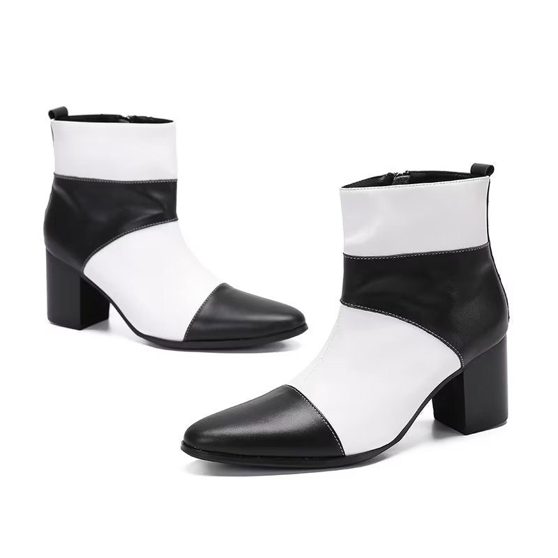 Herrstövlar Cow Leather Zipper Dress Boots - Vit