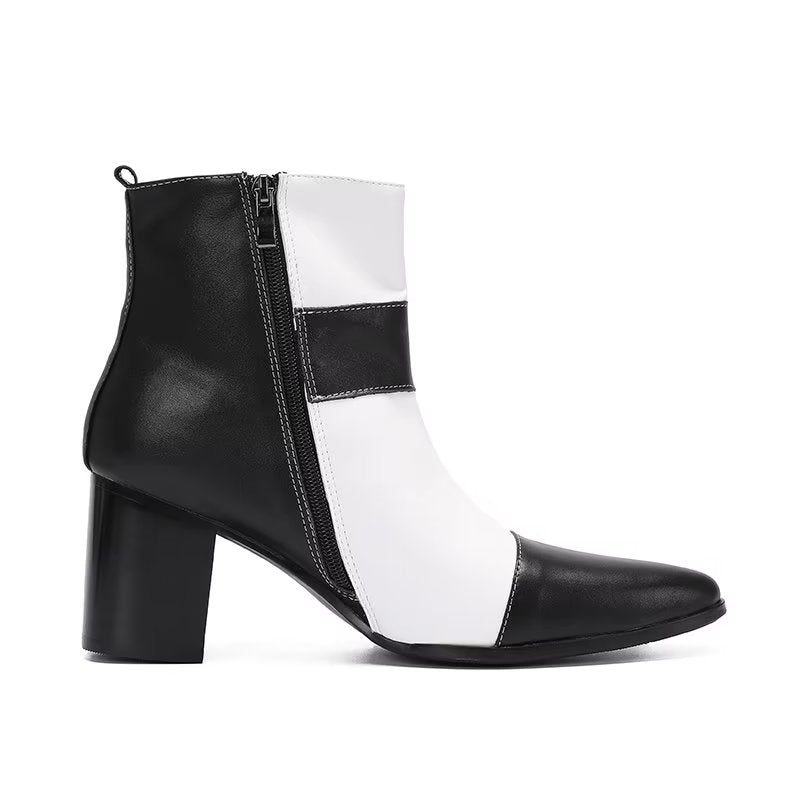 Herrstövlar Cow Leather Zipper Dress Boots - Vit