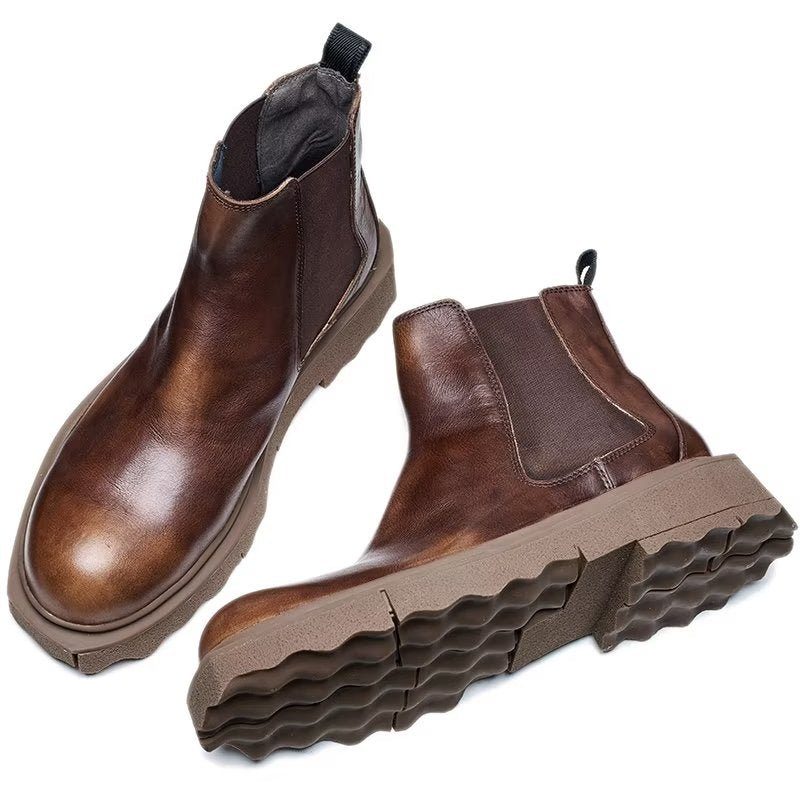 Herrstövlar Elegance Slip On Ankel Boots - Kaffe