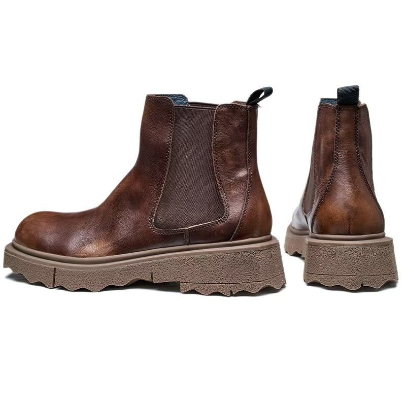 Herrstövlar Elegance Slip On Ankel Boots - Kaffe