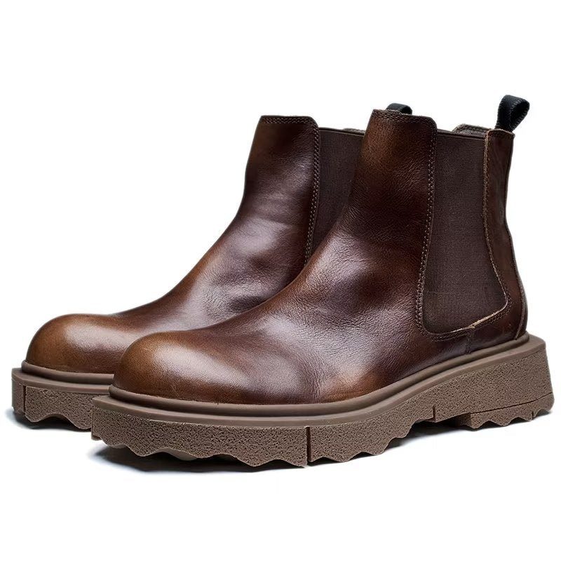 Herrstövlar Elegance Slip On Ankel Boots - Kaffe