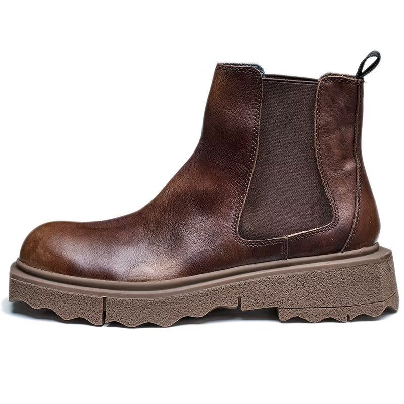 Herrstövlar Elegance Slip On Ankel Boots - Kaffe