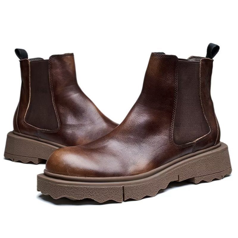 Herrstövlar Elegance Slip On Ankel Boots - Kaffe