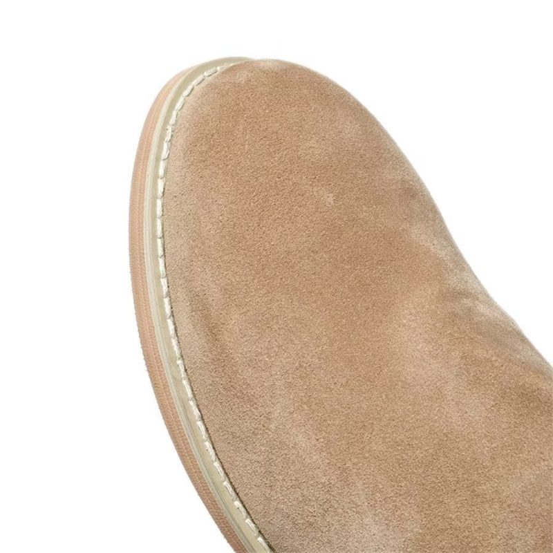 Herrstövlar Elegant Kohud Slip On Ankel Booties - Kaki