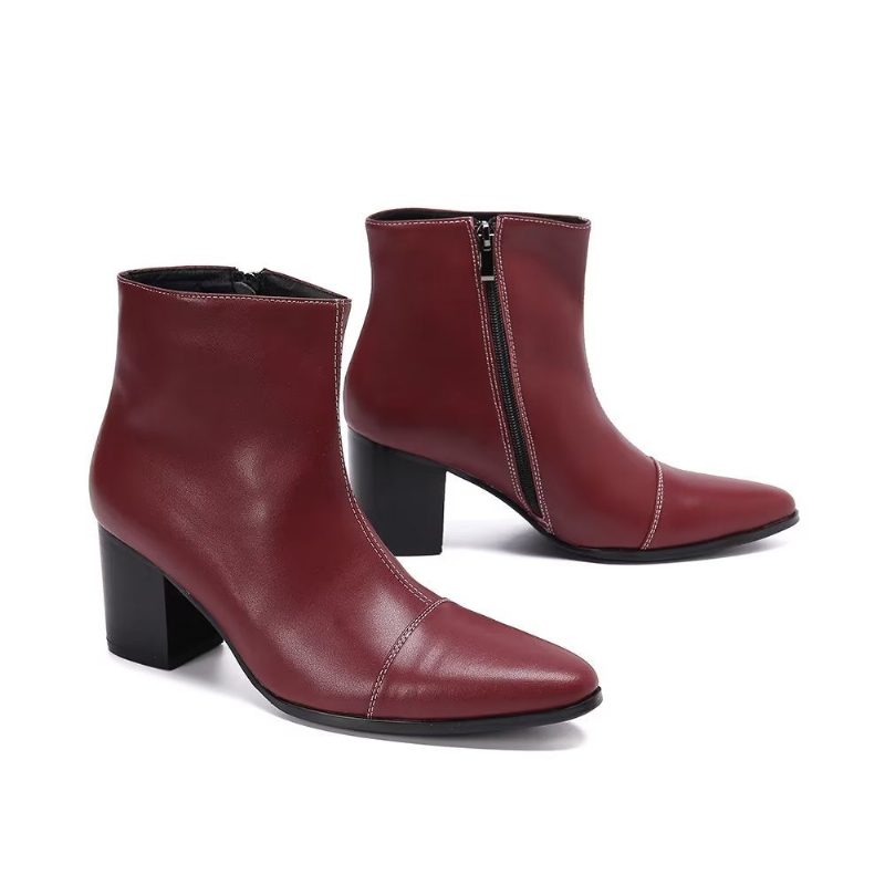 Herrstövlar Exotic Texture Dress Boots - Burgogne