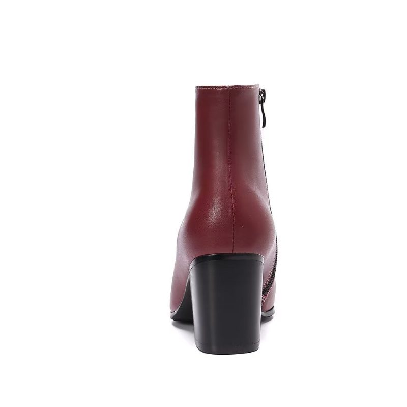 Herrstövlar Exotic Texture Dress Boots - Burgogne