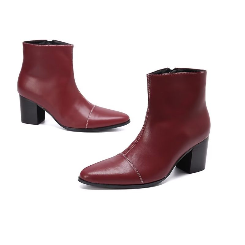 Herrstövlar Exotic Texture Dress Boots - Burgogne