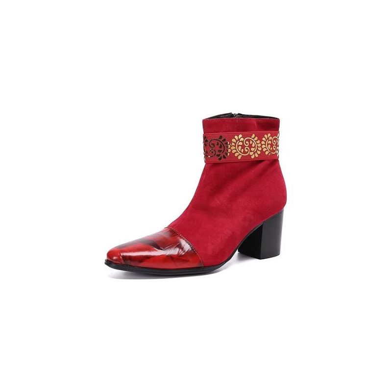 Herrstövlar Exotic Texture Dress Boots - Rött