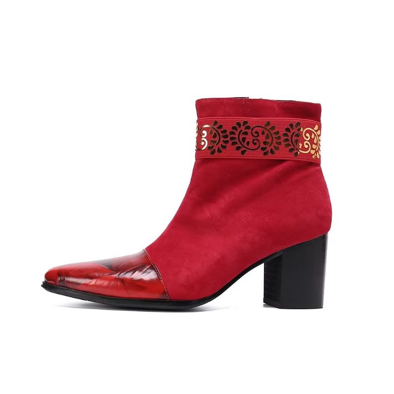 Herrstövlar Exotic Texture Dress Boots - Rött