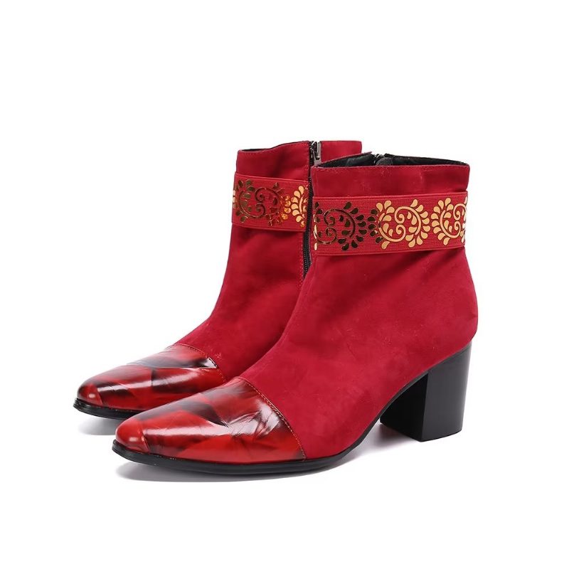 Herrstövlar Exotic Texture Dress Boots - Rött