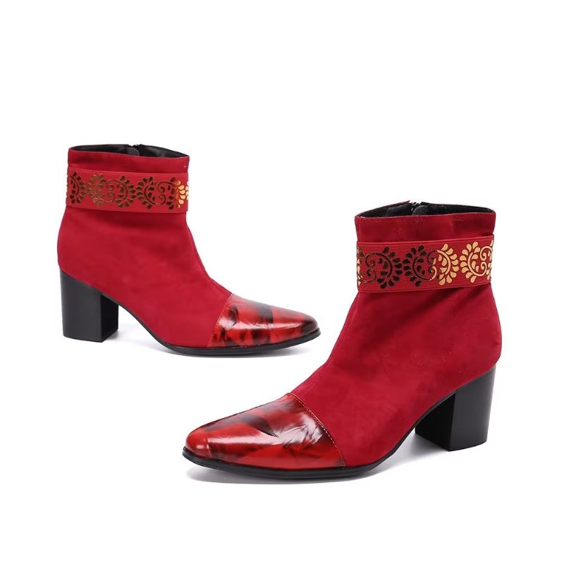 Herrstövlar Exotic Texture Dress Boots - Rött