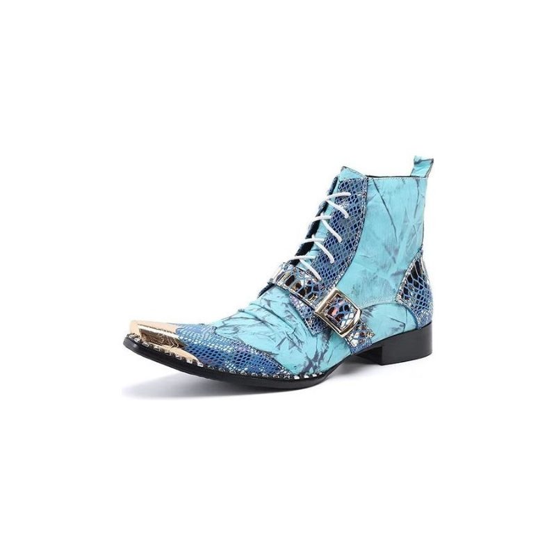 Herrstövlar Exotic Texture High Dress Boots - Blå