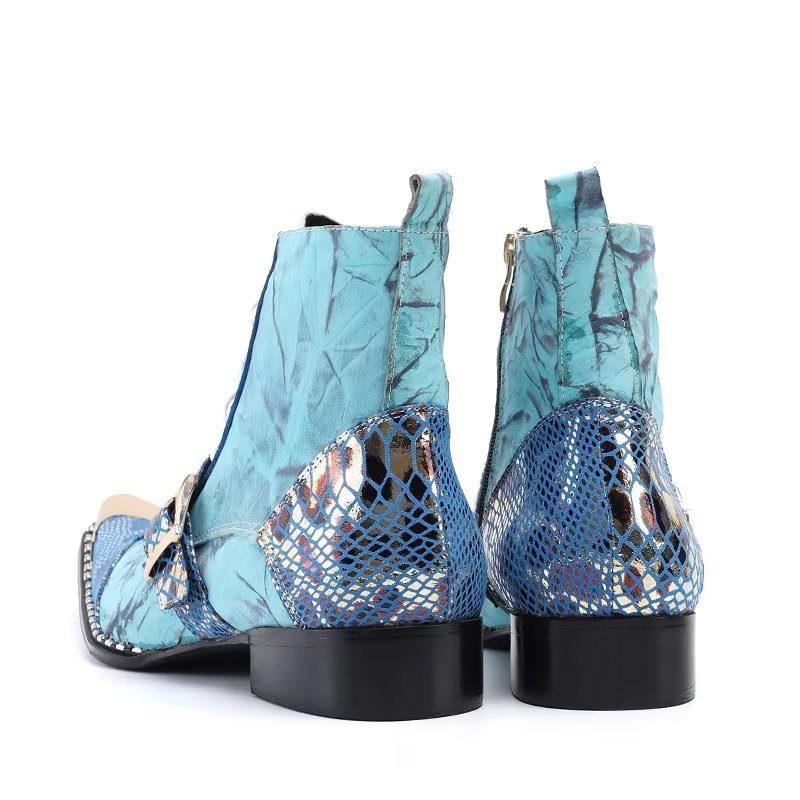 Herrstövlar Exotic Texture High Dress Boots - Blå