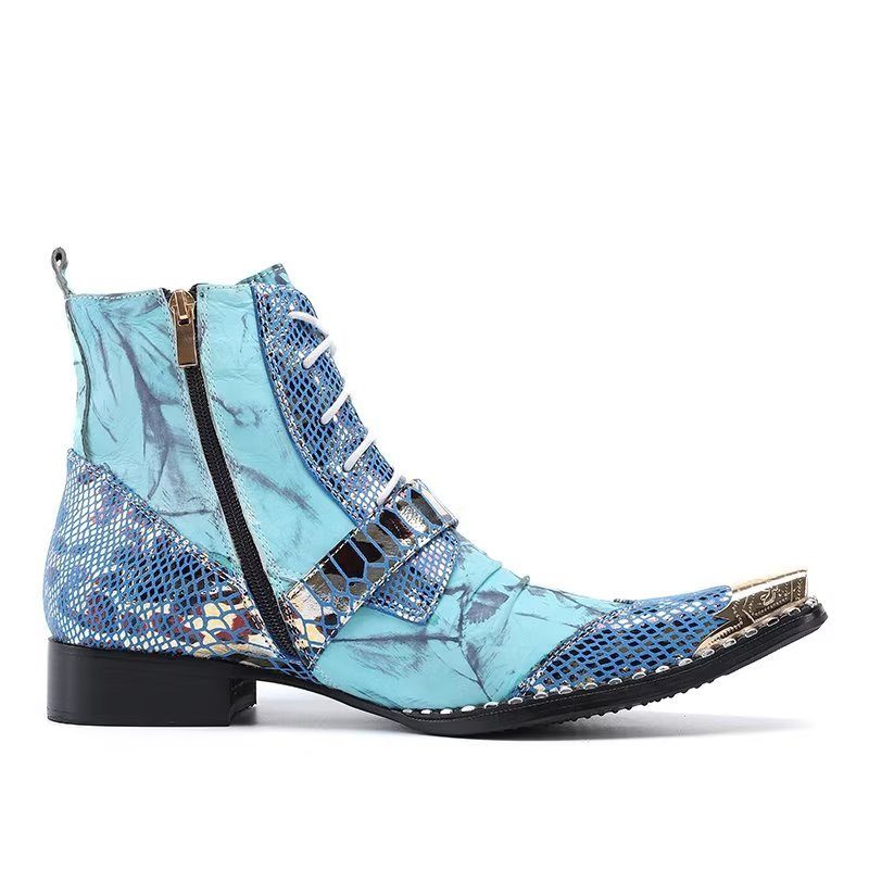 Herrstövlar Exotic Texture High Dress Boots - Blå