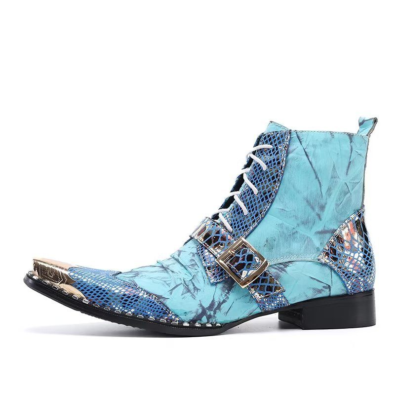 Herrstövlar Exotic Texture High Dress Boots - Blå