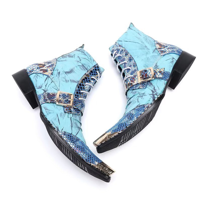 Herrstövlar Exotic Texture High Dress Boots - Blå