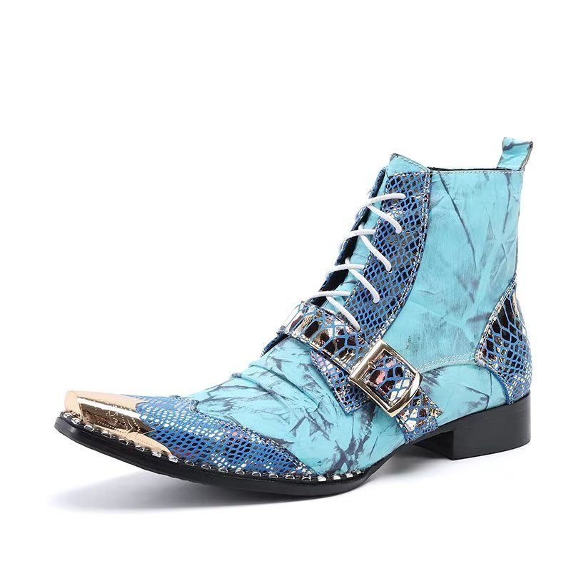 Herrstövlar Exotic Texture High Dress Boots - Blå