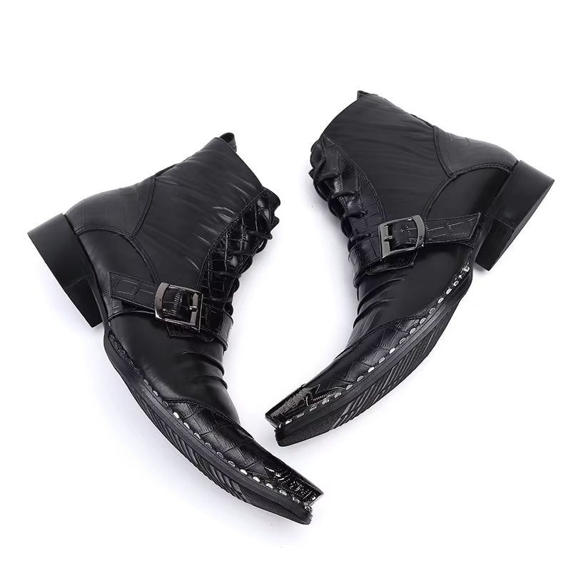 Herrstövlar Exotic Texture High Dress Boots - Svart