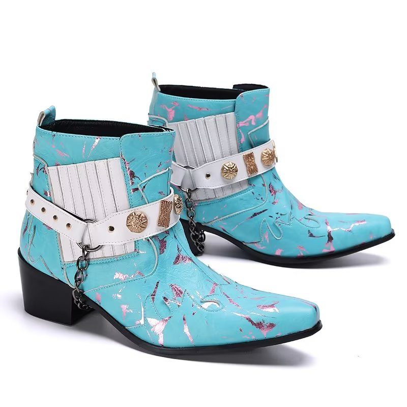 Herrstövlar Exotiska Statement Dress Boots - Blå