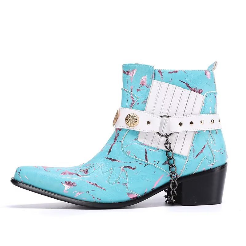 Herrstövlar Exotiska Statement Dress Boots - Blå