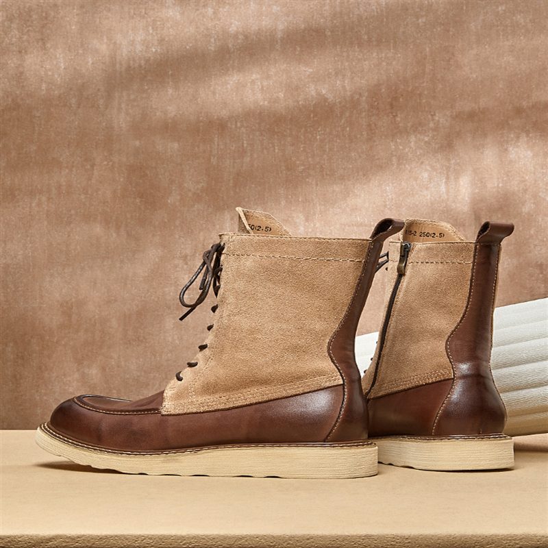 Herrstövlar Fårskinn Chic Vintage Ankel Boots - Brun