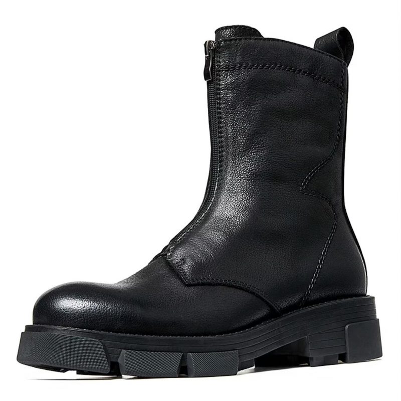 Herrstövlar Fårskinn Chic Vintage Zipper Ankel Boots