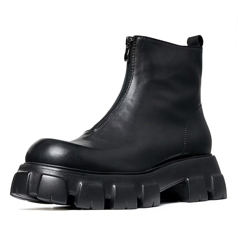 Herrstövlar Fårskinn Chic Zipper Vintage Martin Boots - Brun