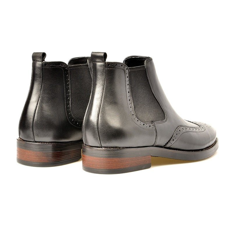 Herrstövlar Flat Slip On Designer Ankel Boots - Svart