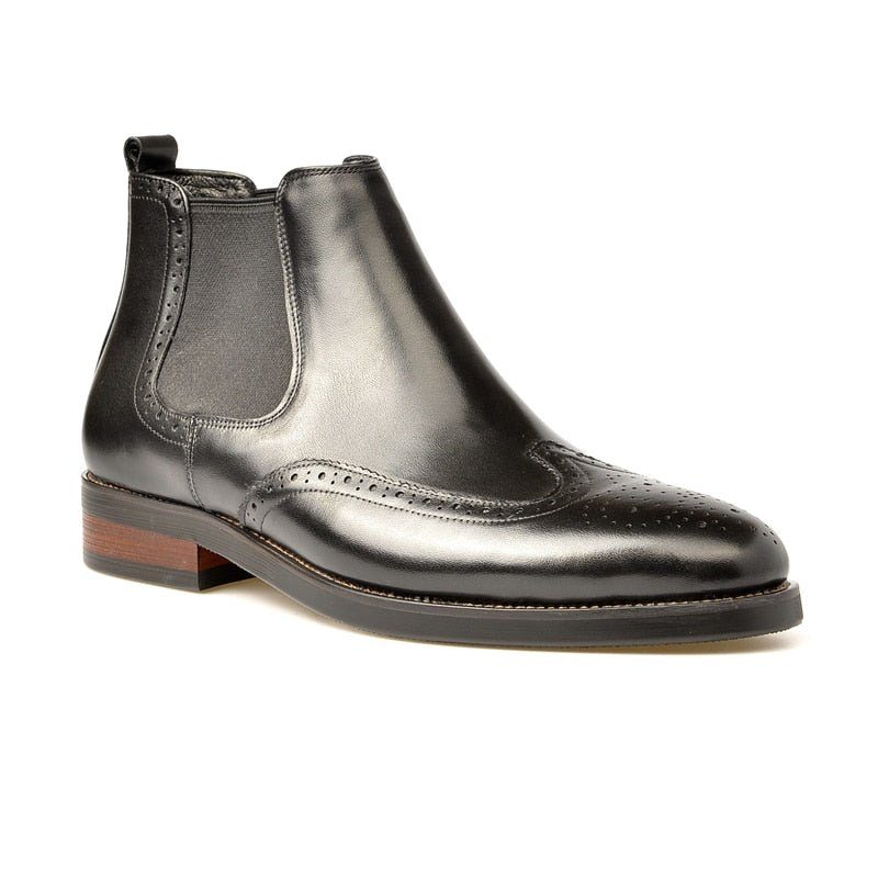 Herrstövlar Flat Slip On Designer Ankel Boots - Svart