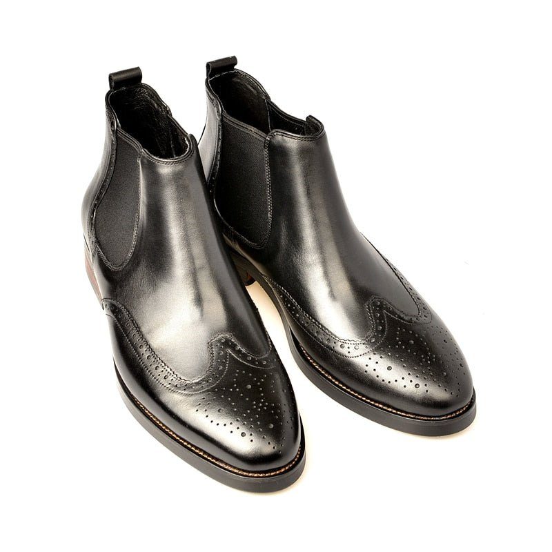 Herrstövlar Flat Slip On Designer Ankel Boots - Svart