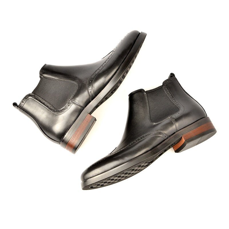 Herrstövlar Flat Slip On Designer Ankel Boots - Svart