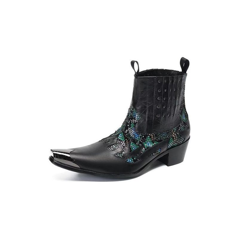 Herrstövlar I Äkta Läder Exotic Texture Dress Boots