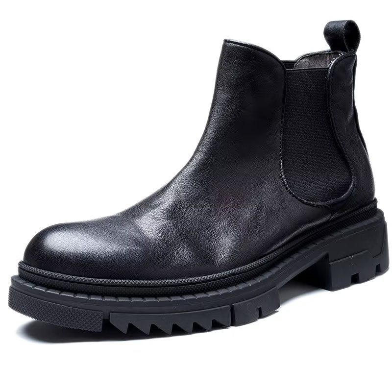 Herrstövlar Koläder Slip On Ankel Boots - Svart